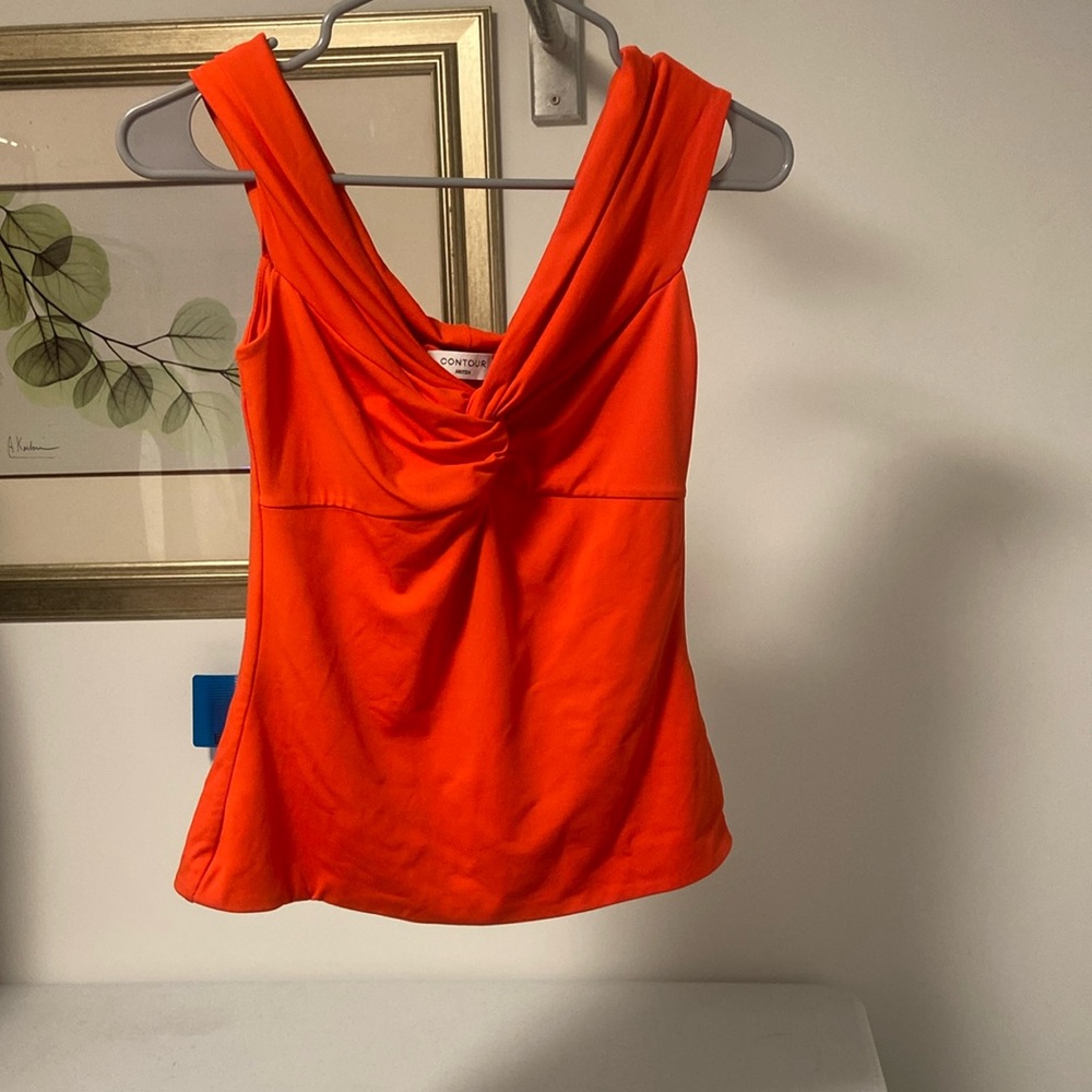 Aritzia Orange/red off the shoulder contour top